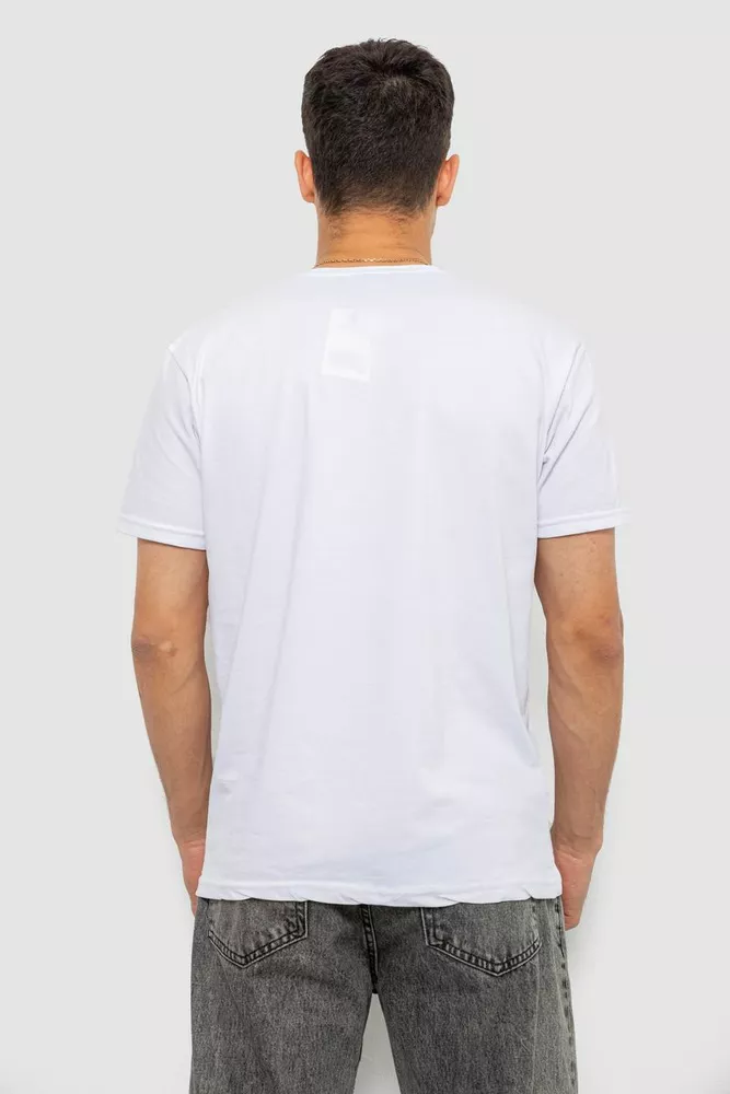 Купить Футболка мужская с принтом, цвет белый, 244R386-5 - Фото №4