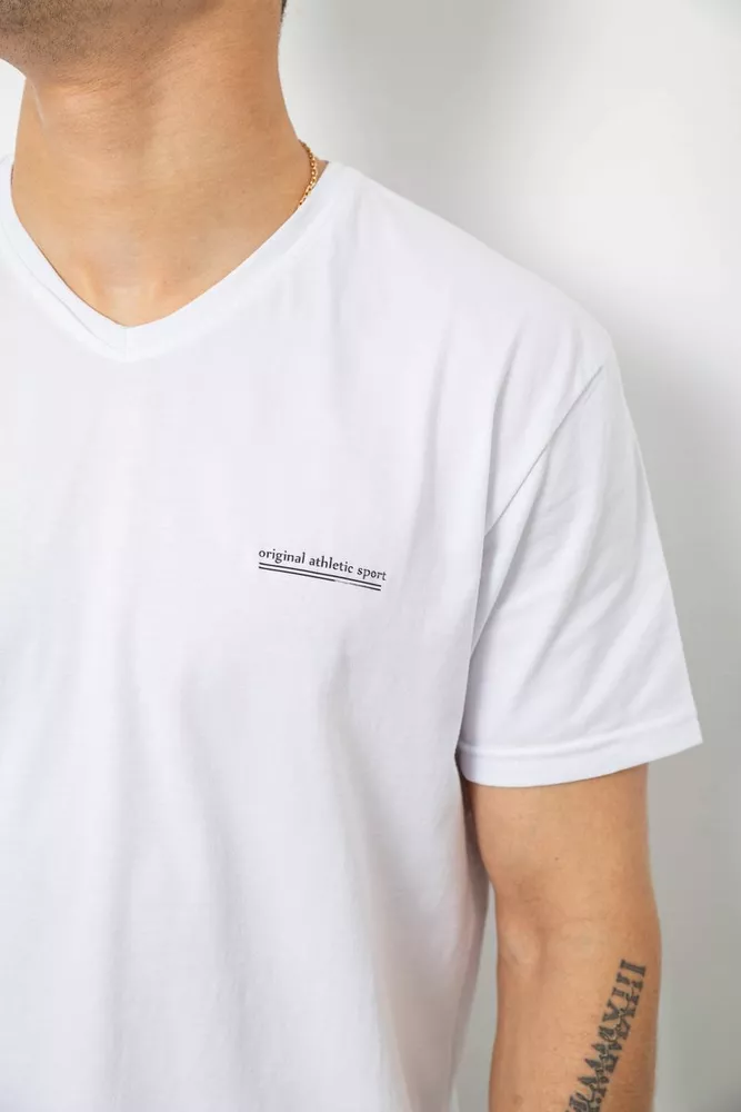 Купить Футболка мужская с принтом, цвет белый, 244R386-5 - Фото №5