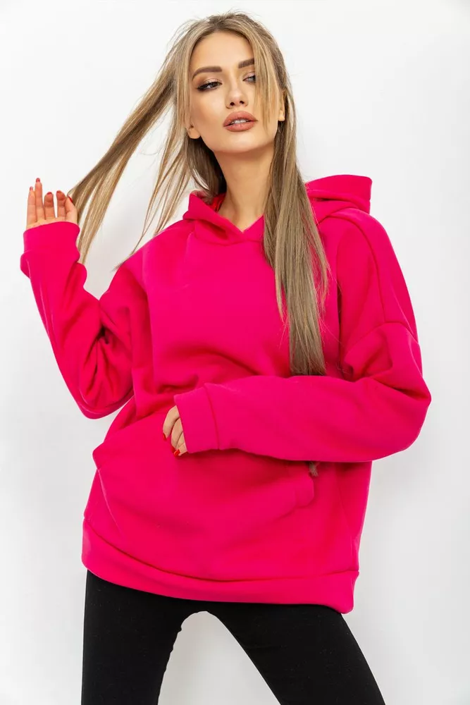 Купить Худи женский на флисе  - уценка, цвет малиновый, 177R016-U-3 - Фото №2