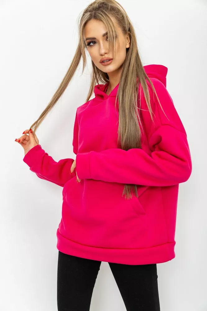 Купить Худи женский на флисе  - уценка, цвет малиновый, 177R016-U-3 - Фото №3