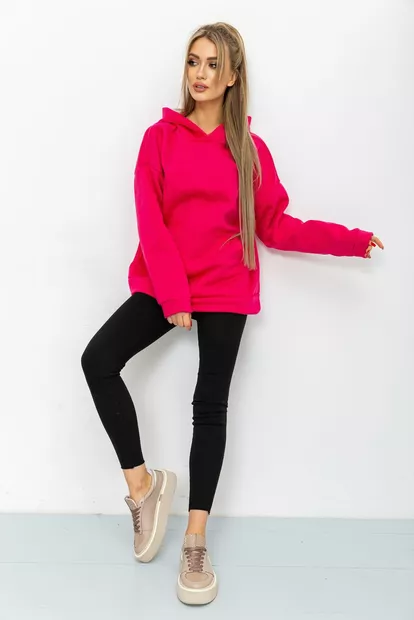 Худи женский на флисе  - уценка, цвет малиновый, 177R016-U-3