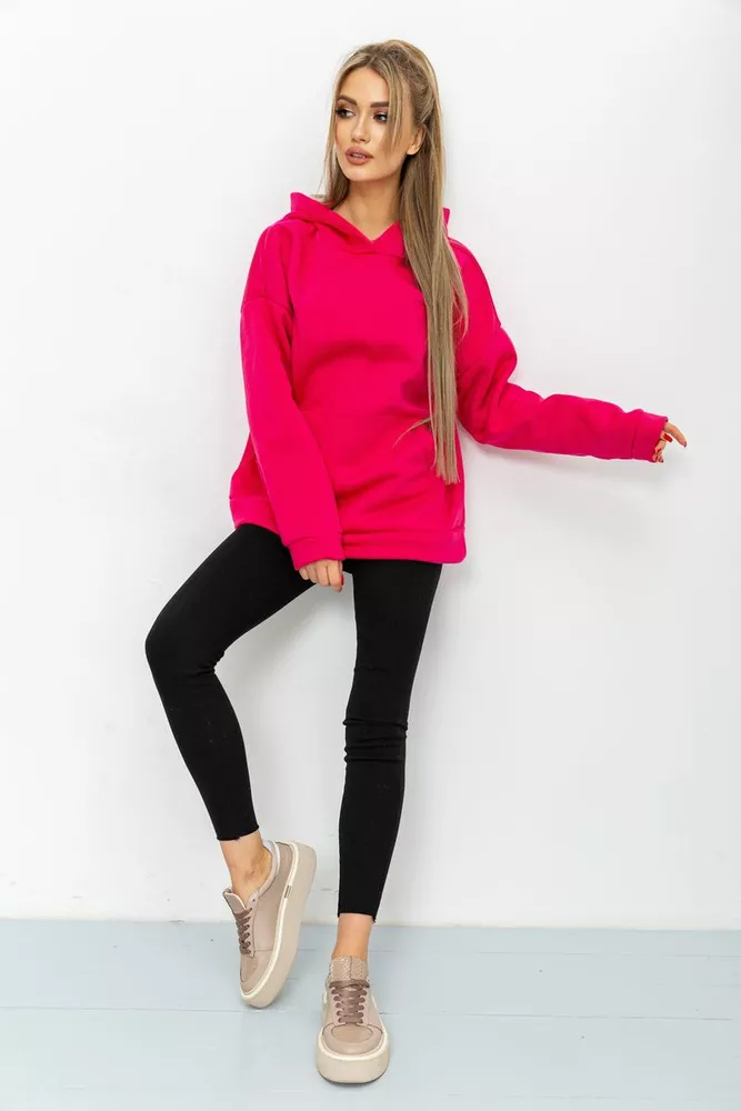 Купить Худи женский на флисе  - уценка, цвет малиновый, 177R016-U-3 - Фото №1