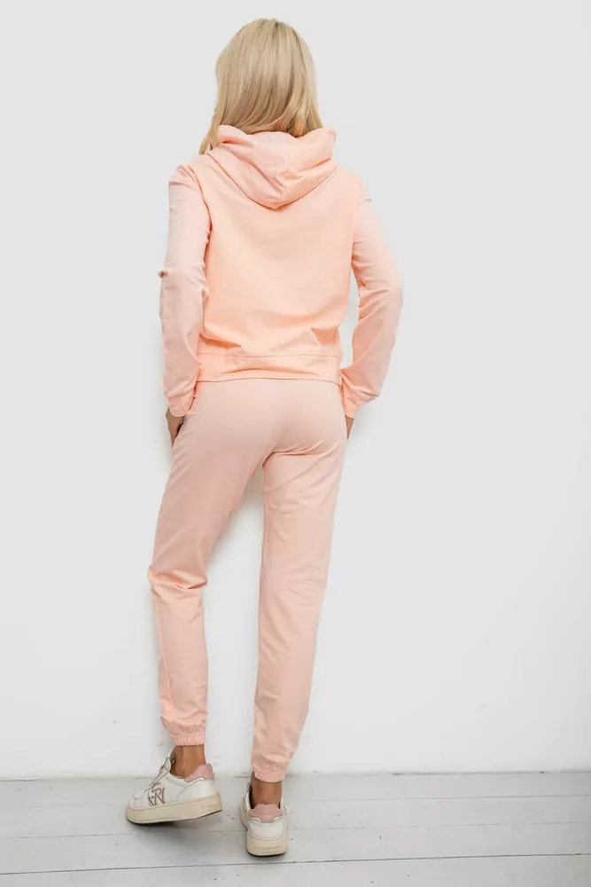 Купити Спортивний костюм жіночий двонитка  -уцінка, колір персиковий, 214R1419-003-U-4 - Фото №4