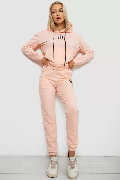 Спортивний костюм жіночий двонитка  -уцінка, колір персиковий, 214R1419-003-U-7