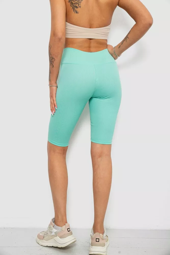 Купить Велотреки женские однотонные в рубчик, цвет мятный, 214R264 - Фото №4