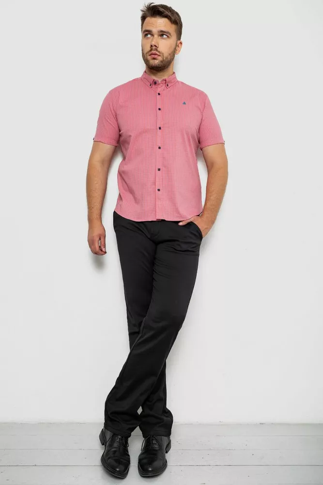 Купити Сорочка чоловіча в клітку  -уцінка, колір пудровий, 214R4564-5-U - Фото №2