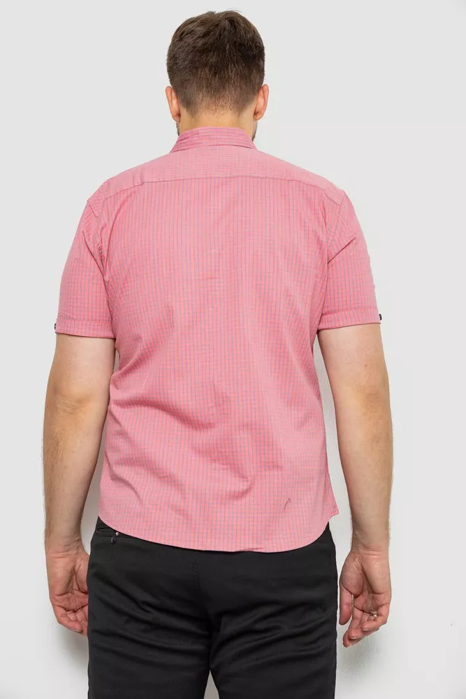 Купити Сорочка чоловіча в клітку  -уцінка, колір пудровий, 214R4564-5-U - Фото №4