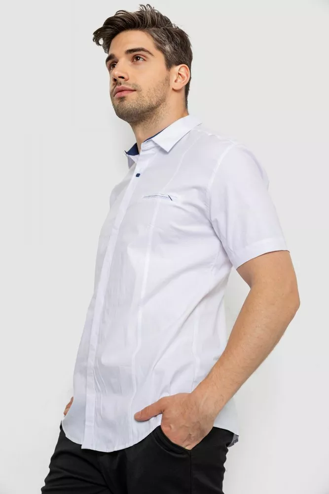 Купити Сорочка чоловіча однотонна класична  -уцінка, колір білий, 214R7108-U-5 - Фото №3