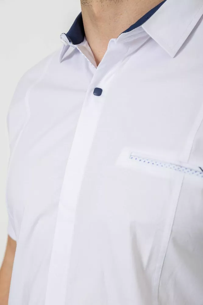 Купити Сорочка чоловіча однотонна класична  -уцінка, колір білий, 214R7108-U-5 - Фото №5