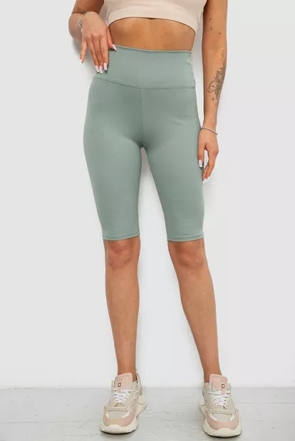 Велотреки жіночі однотонні в рубчик, колір оливковий, 214R264