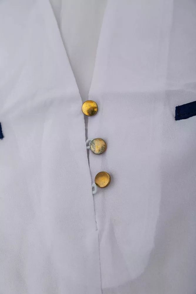 Купити Блуза класична  -уцінка, колір біло-синій, 230R051-U-10 - Фото №6