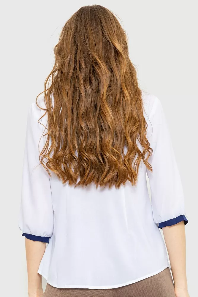 Купить Блуза классическая   -уценка, цвет бело-синий, 230R051-U-11 - Фото №4