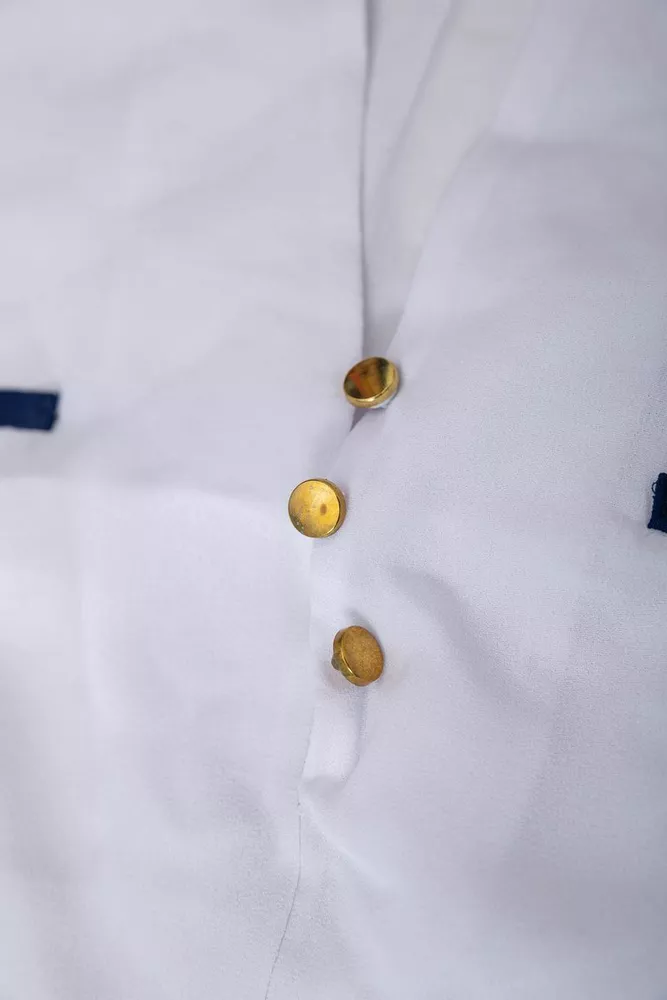 Купити Блуза класична  -уцінка, колір біло-синій, 230R051-U-16 - Фото №6