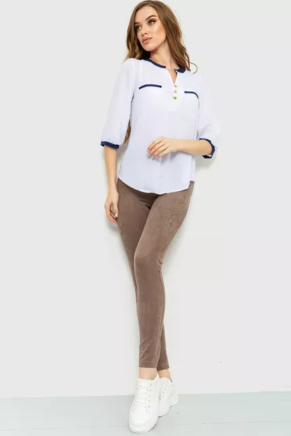 Блуза класична  -уцінка, колір біло-синій, 230R051-U-18