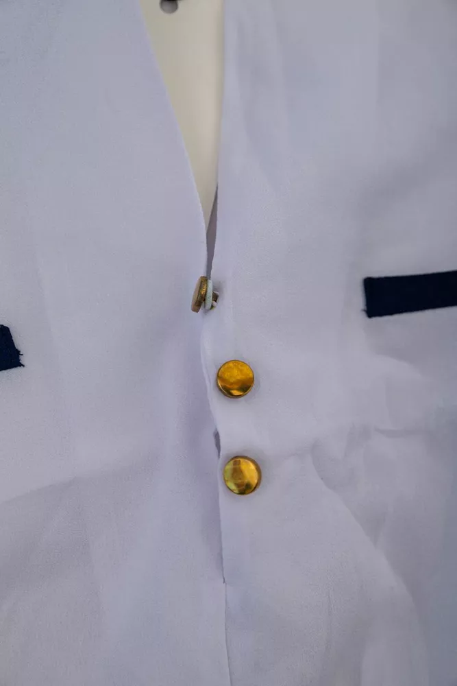 Купити Блуза класична  -уцінка, колір біло-синій, 230R051-U-19 - Фото №6