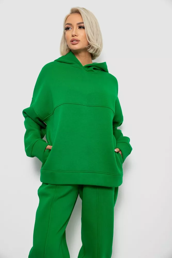 Купить Спортивный костюм женский на флисе, цвет зеленый, 247R2021 - Фото №2
