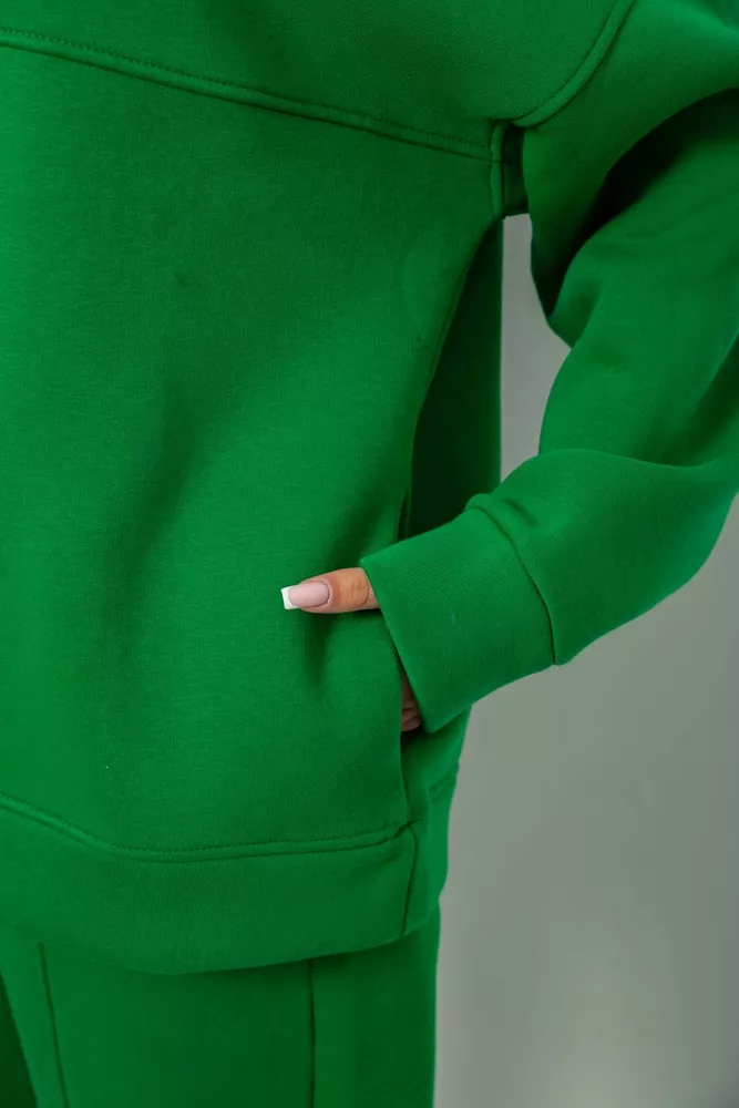 Купить Спортивный костюм женский на флисе, цвет зеленый, 247R2021 - Фото №5