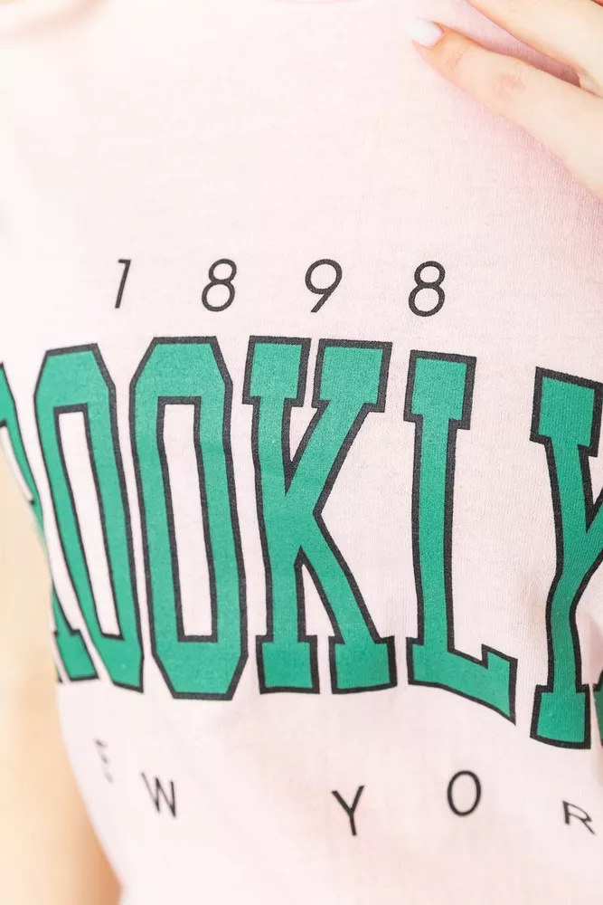 Купити Футболка жіноча з принтом, колір світло-рожевий, 221R3061 - Фото №5