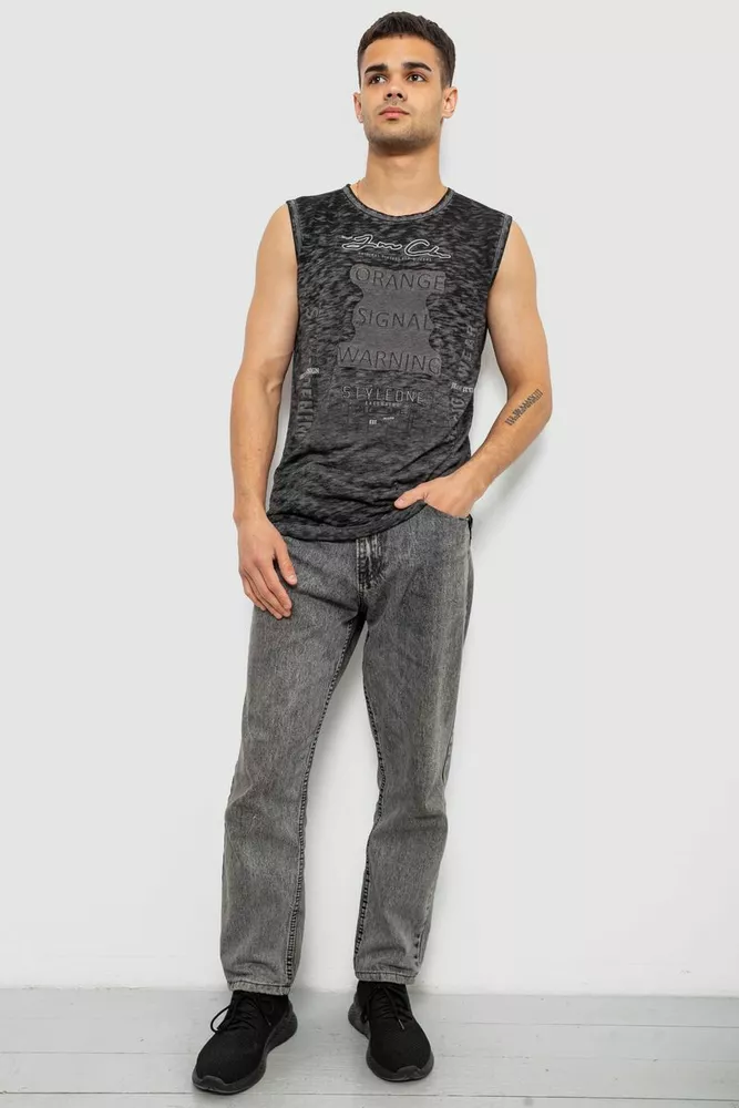 Купити Майка чоловіча з принтом, колір сірий, 244R1231 - Фото №2