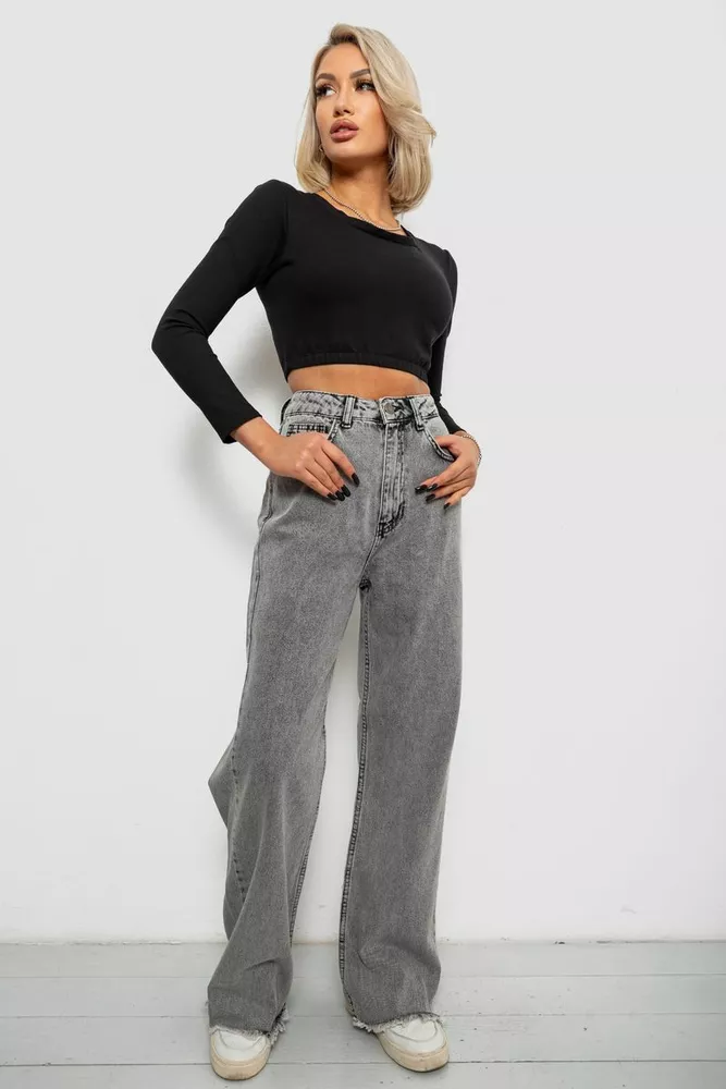 Купити Джинси жіночі MOM, колір сірий, 244R1948 - Фото №2