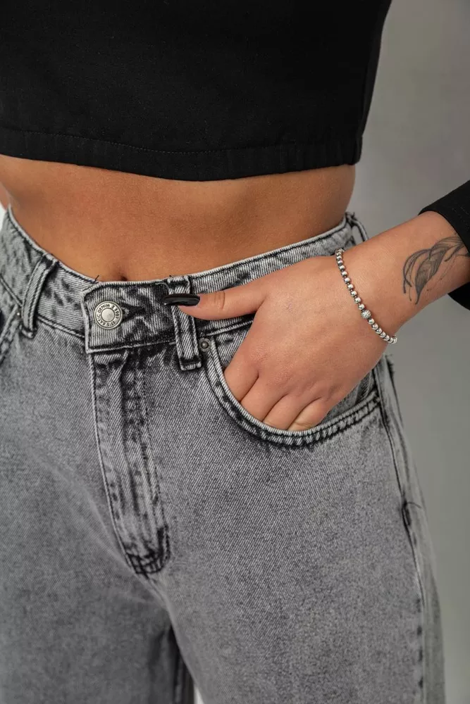 Купити Джинси жіночі MOM, колір сірий, 244R1948 - Фото №5