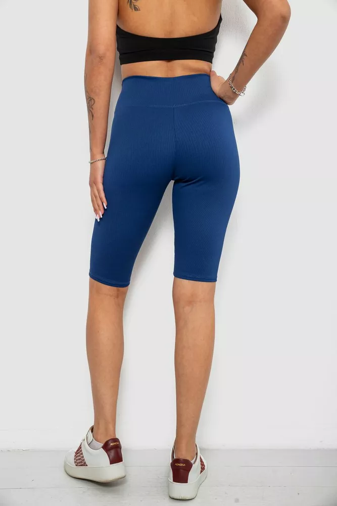 Купити Велотреки жіночі однотонні в рубчик, колір синій, 214R264 - Фото №4