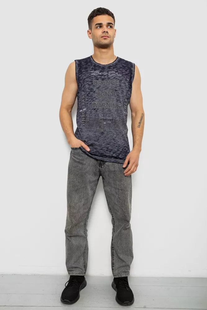 Купить Майка мужская с принтом, цвет синий, 244R1231 - Фото №2