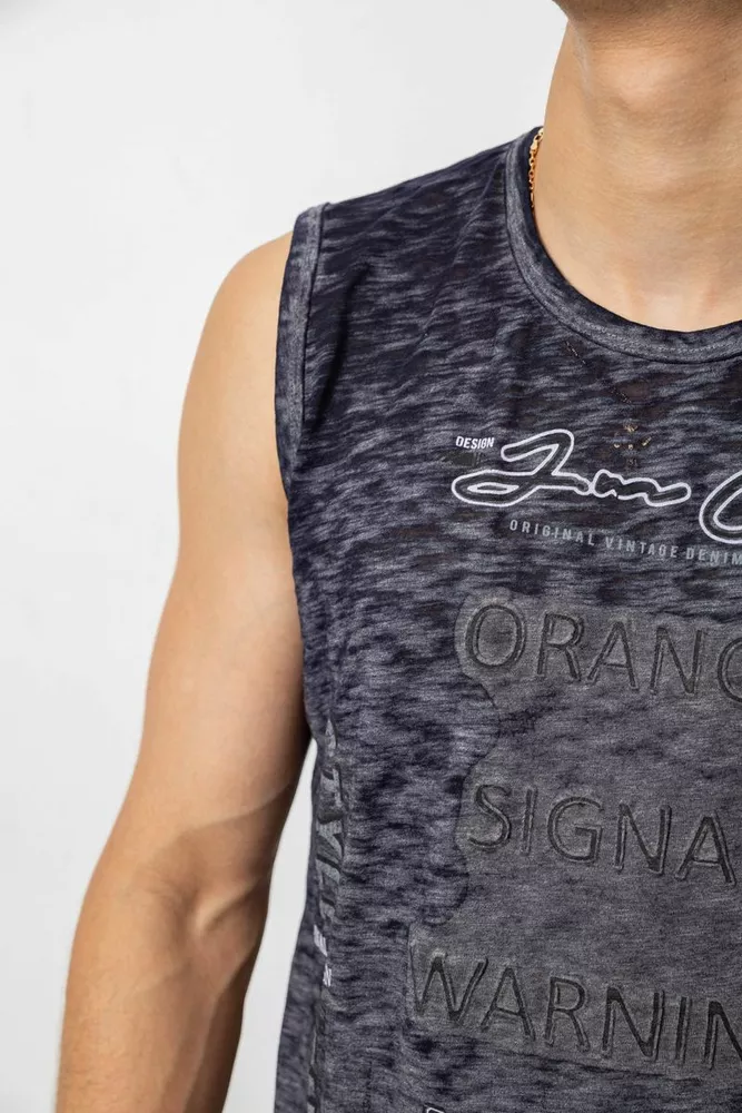 Купить Майка мужская с принтом, цвет синий, 244R1231 - Фото №5