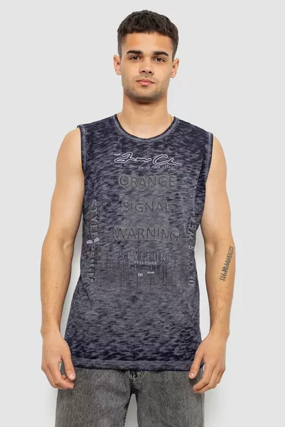 Майка чоловіча з принтом, колір синій, 244R1231