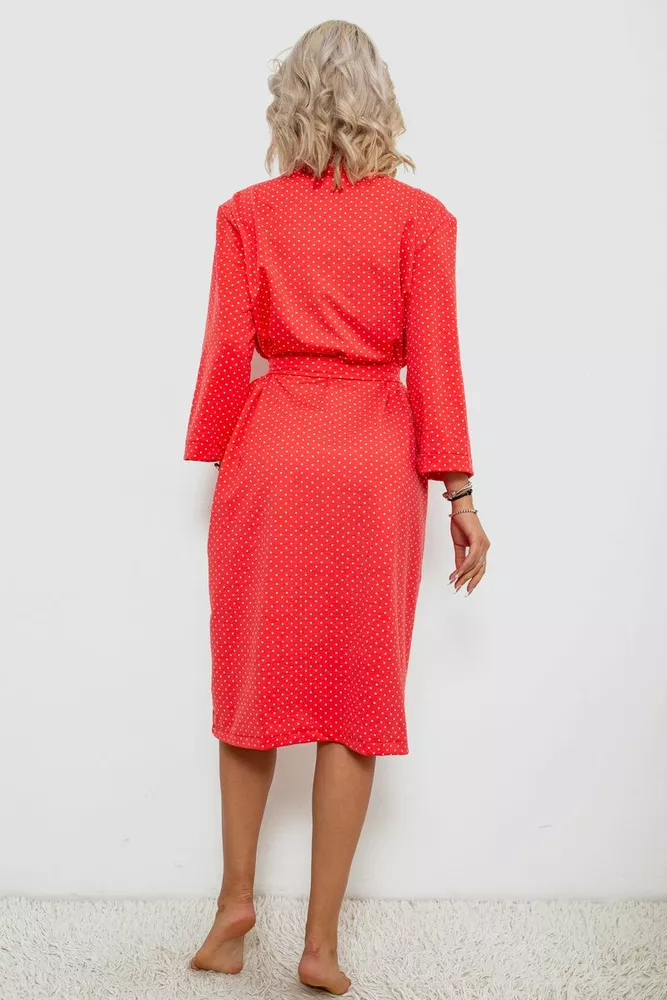 Купить Халат женский домашний в горошек, цвет коралловый, 257R334 - Фото №4