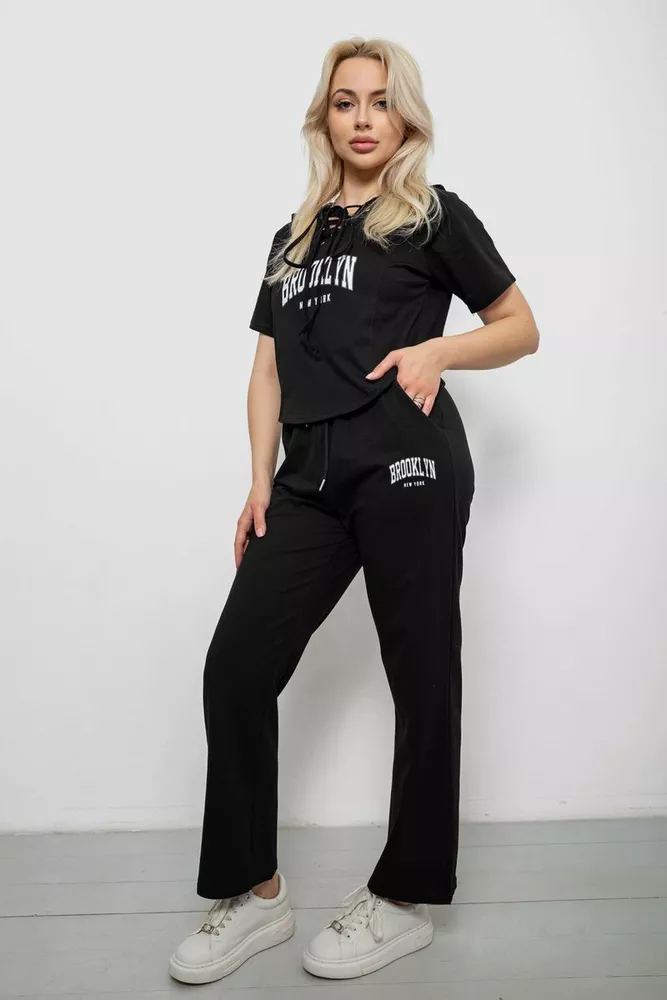 Купить Спортивный костюм женский, цвет черный, 221R106 - Фото №3