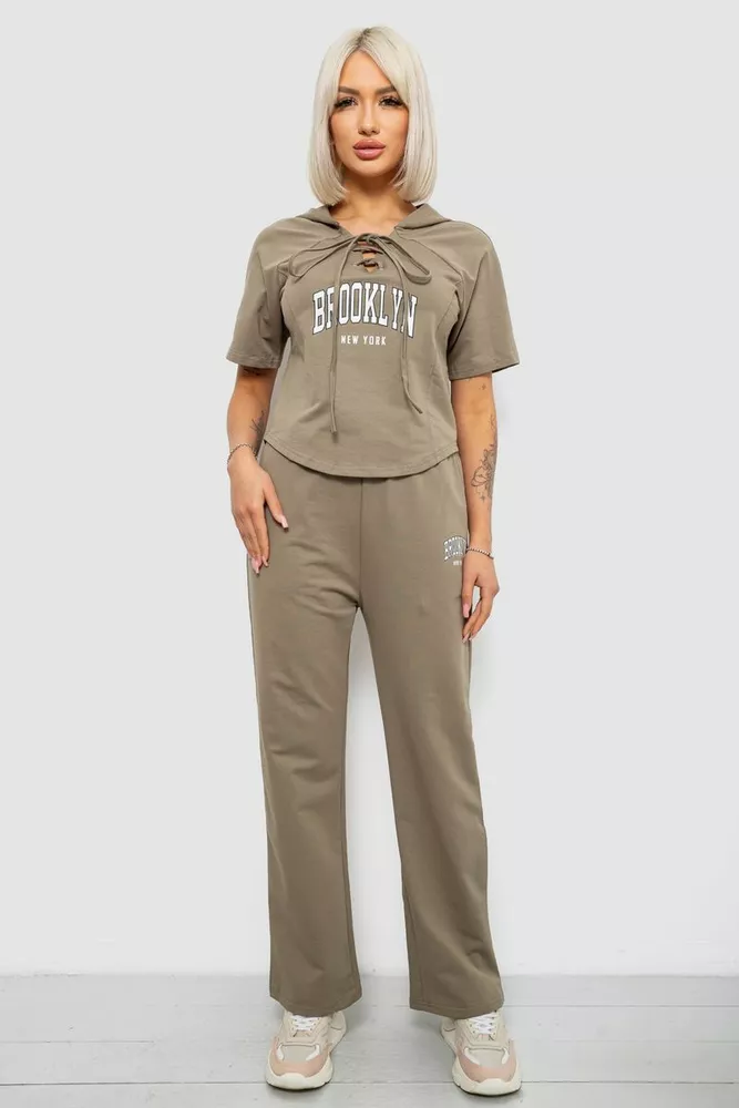 Купити Спортивний костюм жіночий, колір хакі, 221R106 - Фото №1