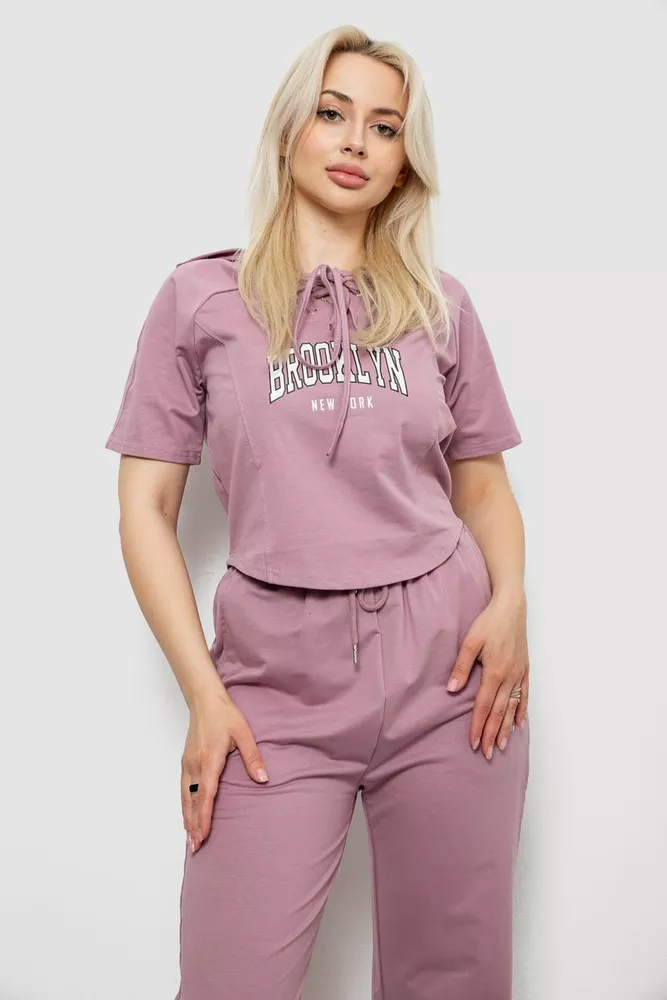 Купити Спортивний костюм жіночий, колір пудровий, 221R106 - Фото №2