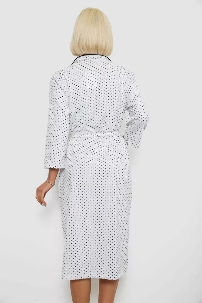 Купить Халат женский домашний в горошек, цвет белый, 257R334 - Фото №4