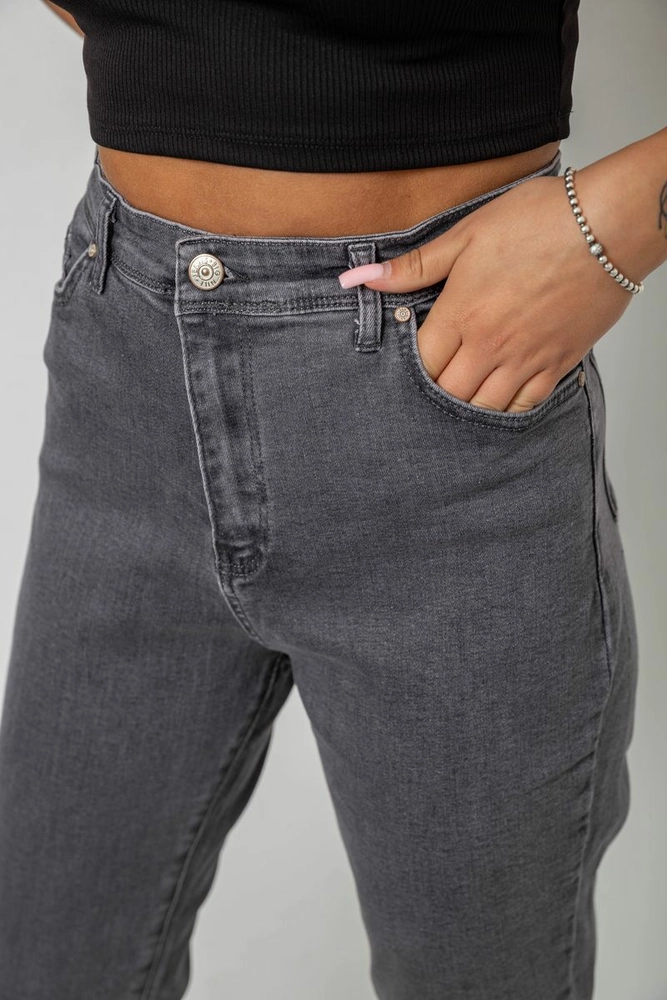 Купить Джинсы женские однотонные Skinny, цвет серый, 244R6084 - Фото №5