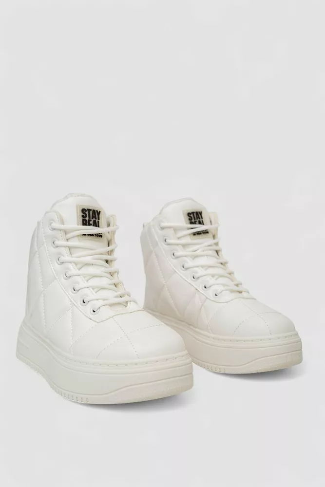 Купити Кросівки жіночі зимові на хутрі, колір білий, 248RTM160 - Фото №3