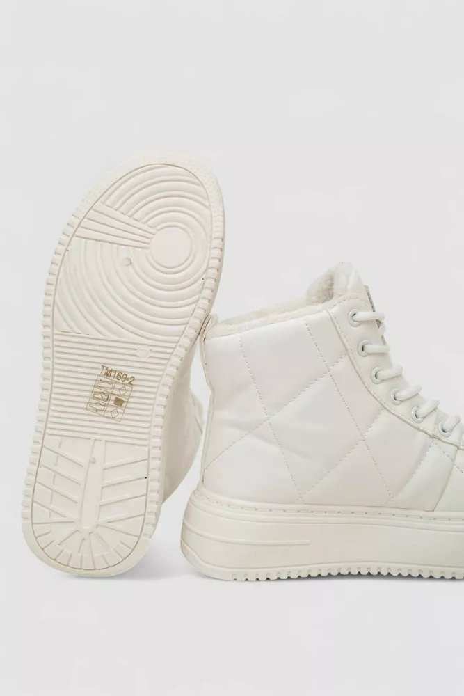 Купити Кросівки жіночі зимові на хутрі, колір білий, 248RTM160 - Фото №5