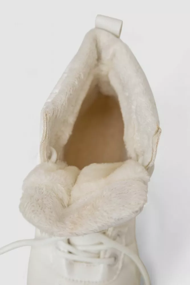 Купити Кросівки жіночі зимові на хутрі, колір білий, 248RTM160 - Фото №6