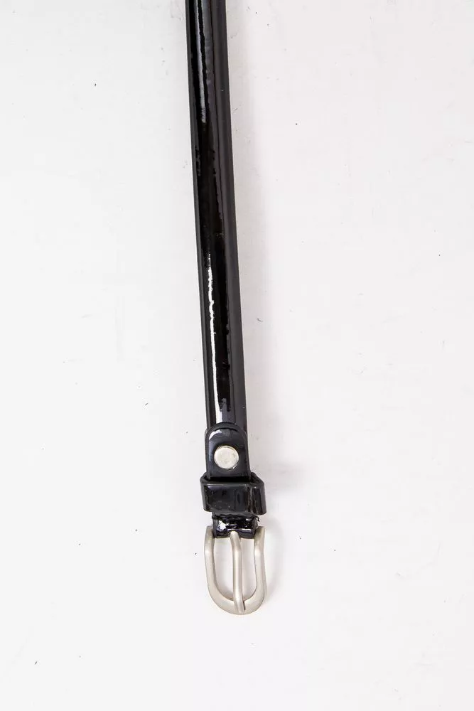 Купить Женский ремень из эко-кожи черно-серебристого цвета 196R1510W69 - Фото №2