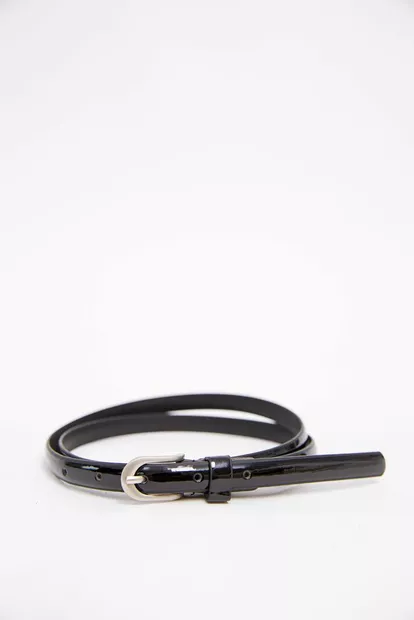 Женский ремень из эко-кожи черно-серебристого цвета 196R1510W69