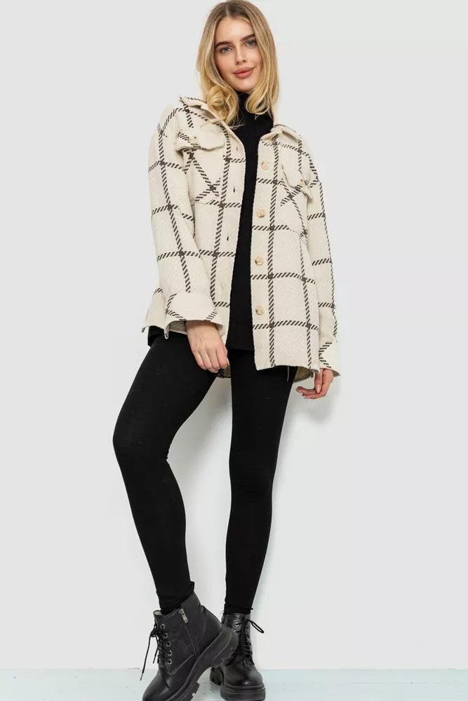 Купить Рубашка женская  -уценка, цвет молочно-коричневый, 230R019-1-U-6 - Фото №3