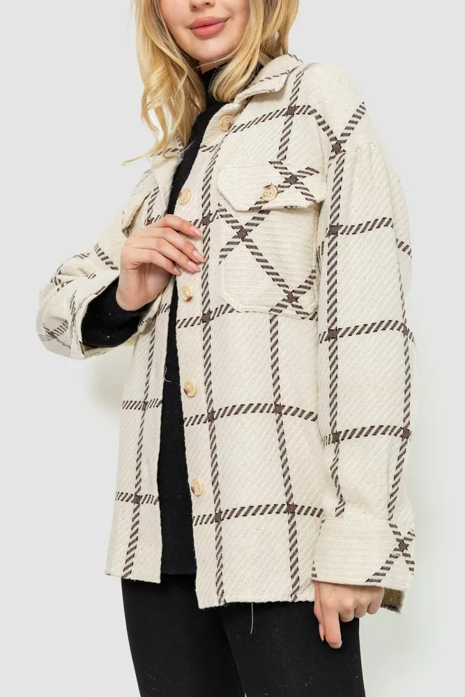 Купить Рубашка женская  -уценка, цвет молочно-коричневый, 230R019-1-U-6 - Фото №4