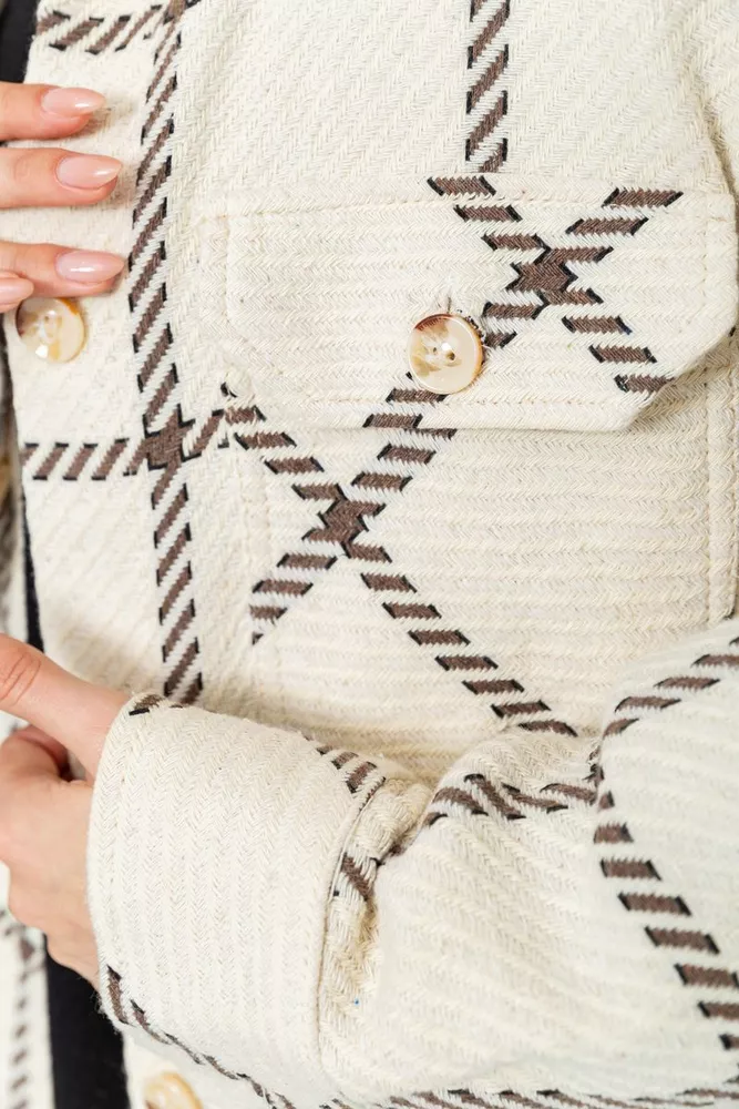 Купить Рубашка женская  -уценка, цвет молочно-коричневый, 230R019-1-U-6 - Фото №6