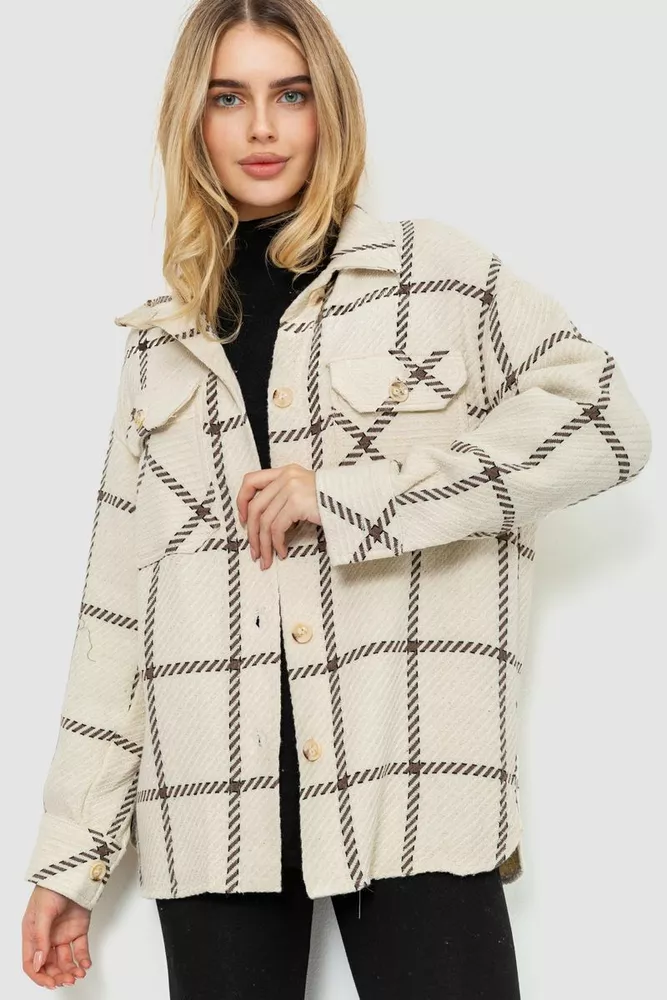 Купить Рубашка женская  -уценка, цвет молочно-коричневый, 230R019-1-U-6 - Фото №1