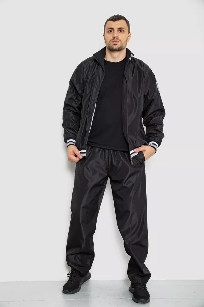 Купити Спорт чоловічий костюм, колір чорний, 244R901 - Фото №1