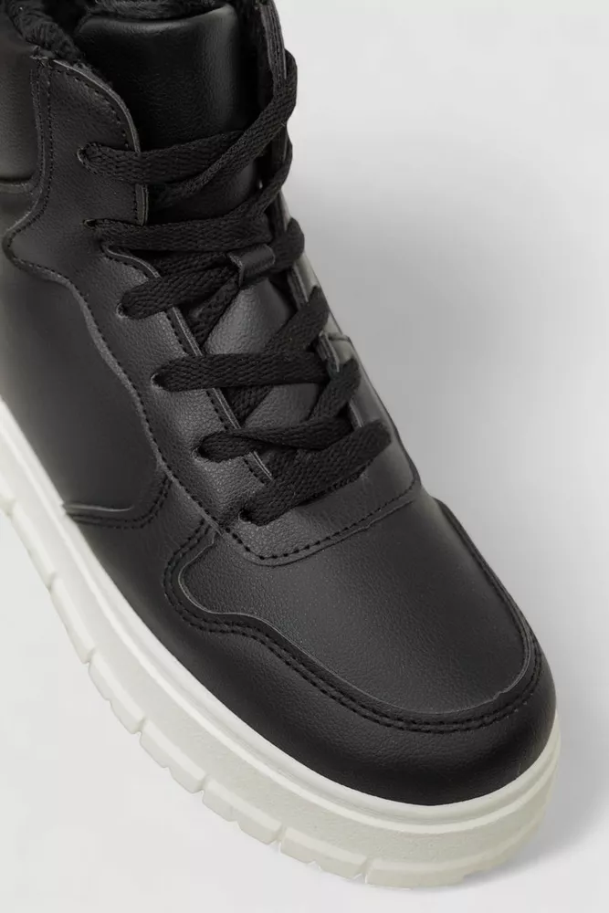 Купить Ботинки женские зимние на меху, цвет черно-белый, 248RMB11 - Фото №2