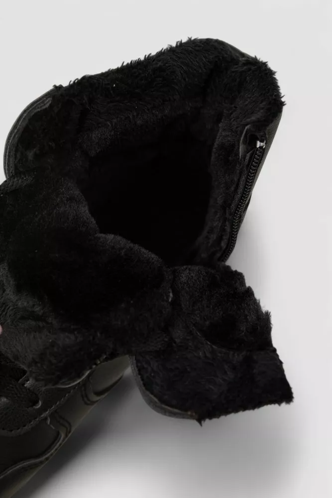 Купить Ботинки женские зимние на меху, цвет черно-белый, 248RMB11 - Фото №6