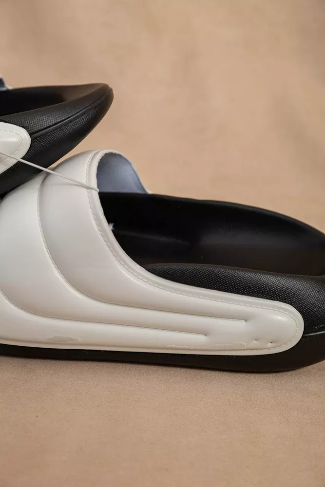 Купить Шлепанцы  -уценка, цвет черно-белый, 248RNT02-U-25 оптом - Фото №7