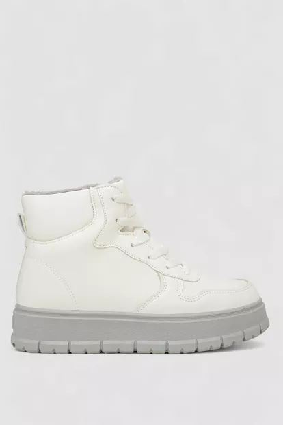 Черевики жіночі зимові на хутрі, колір біло-сірий, 248RMB11