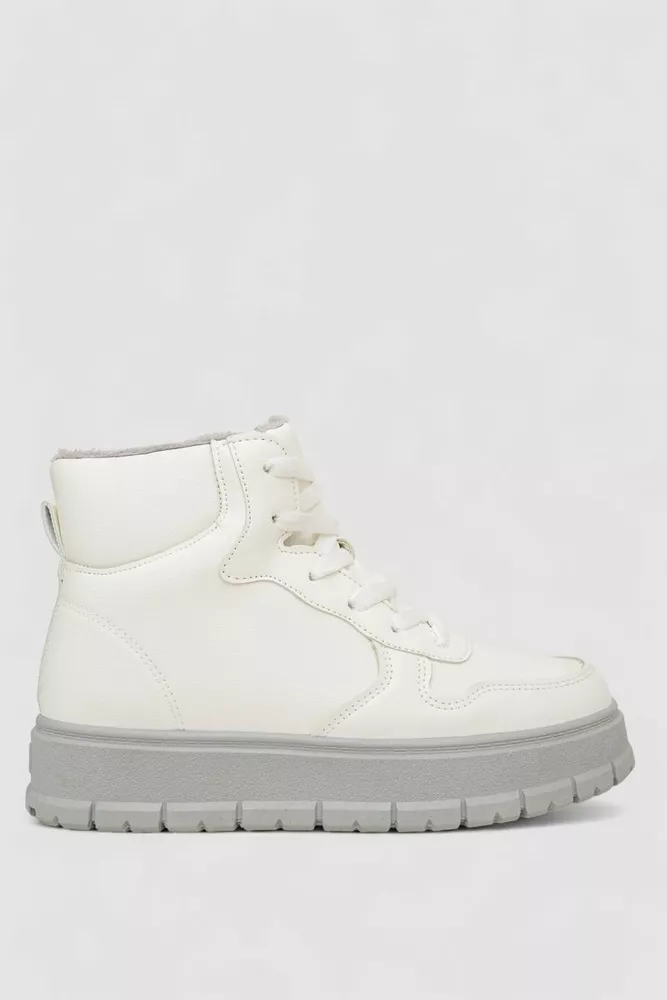 Купити Черевики жіночі зимові на хутрі, колір біло-сірий, 248RMB11 - Фото №1